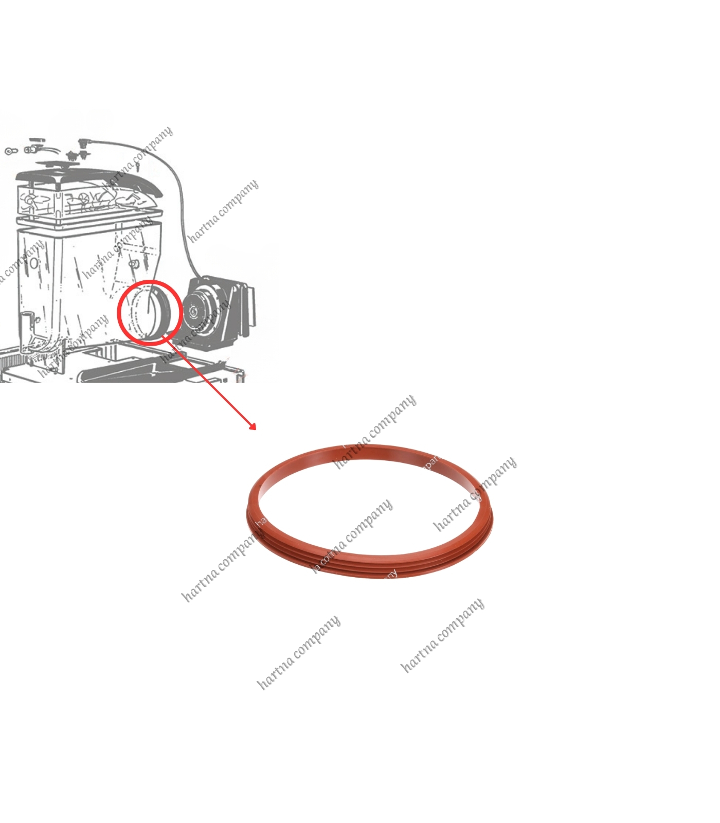 GASKET FOR TANK RED SILICONE SPM & GBG