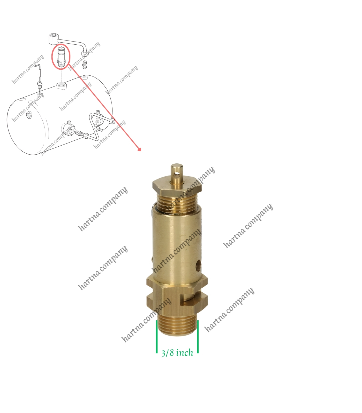Pressure Safety Valve Tall (3/8 inch)